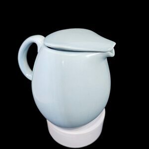 Vintage Russel Wright Iroquois Casual Mid Century Blue China 32oz Pitcher W/ Lid